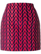 Valentino Optical V Mini Skirt - Red