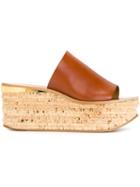Chloé Camille Mules, Women's, Size: 38, Brown, Calf Leather/leather