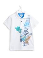 Armani Junior Surfer Print Polo Shirt