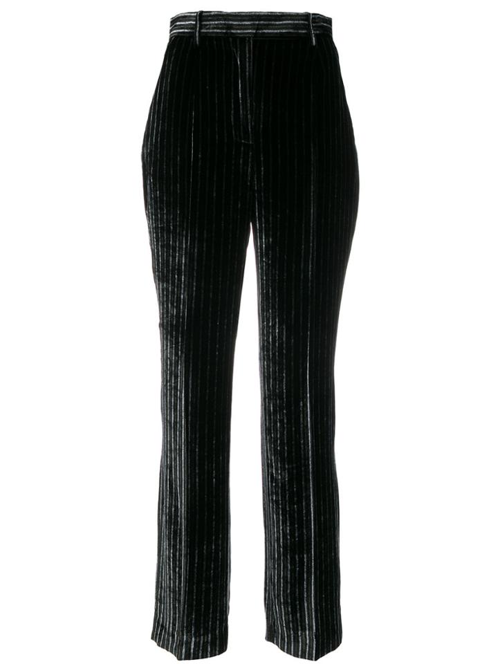 Aalto High Rise Striped Trousers - Black