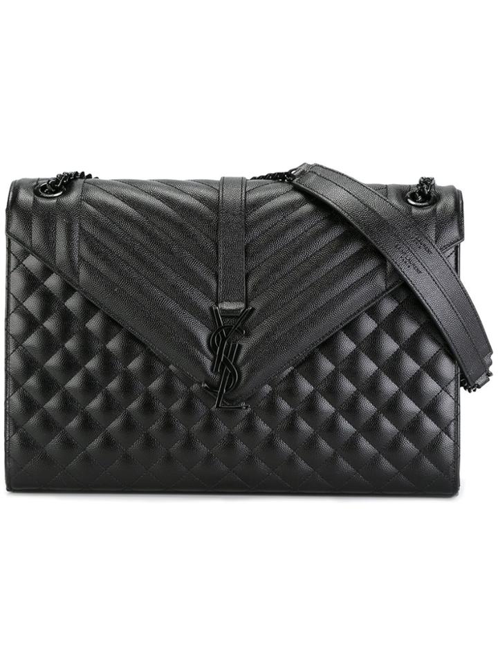 Saint Laurent Large 'monogram' Satchel - Black
