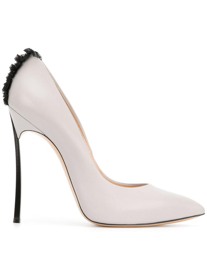 Casadei Blade Fringe-trimmed Pumps - Grey