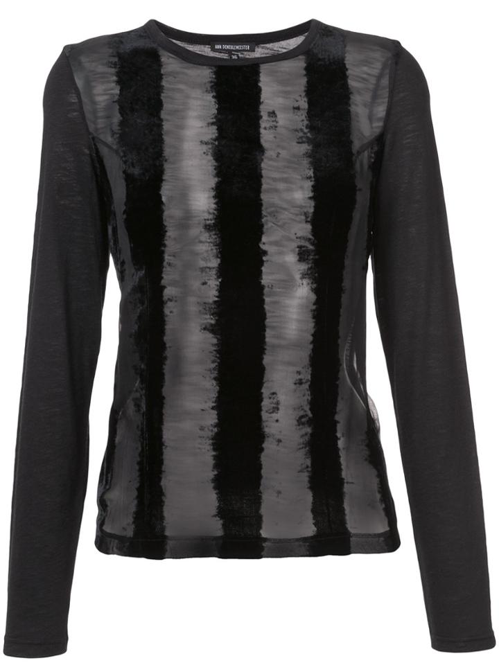 Ann Demeulemeester Sheer Long Sleeve Top - Black