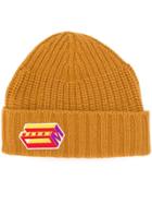 Marni Logo Embroidered Beanie Hat - Yellow