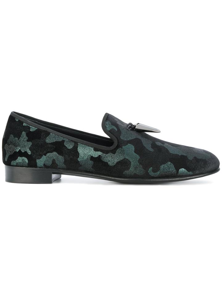 Giuseppe Zanotti Design Spacey Camouflage Slippers - Black