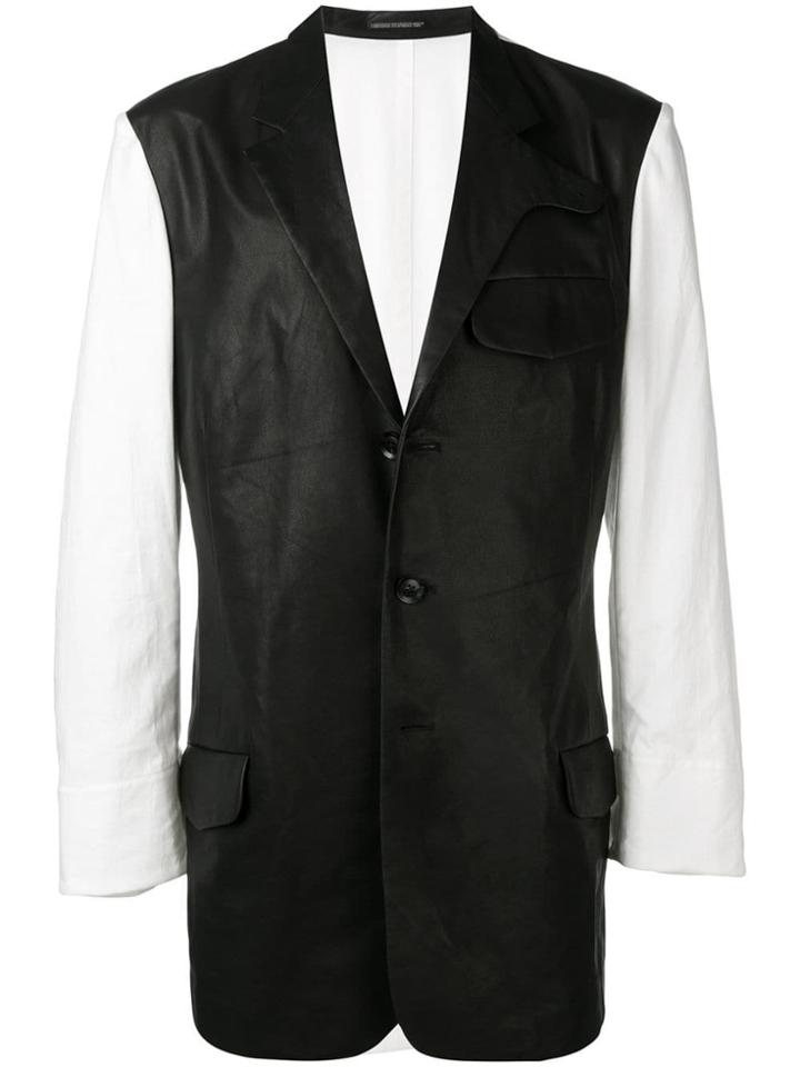 Yohji Yamamoto Contrasting Panels Blazer - Black