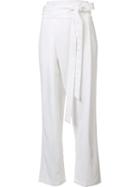 Sea Bow Trousers, Women's, Size: 4, White, Cotton/polyester/spandex/elastane/viscose