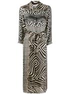 Pierre-louis Mascia Mixed Animal Print Dress - Black