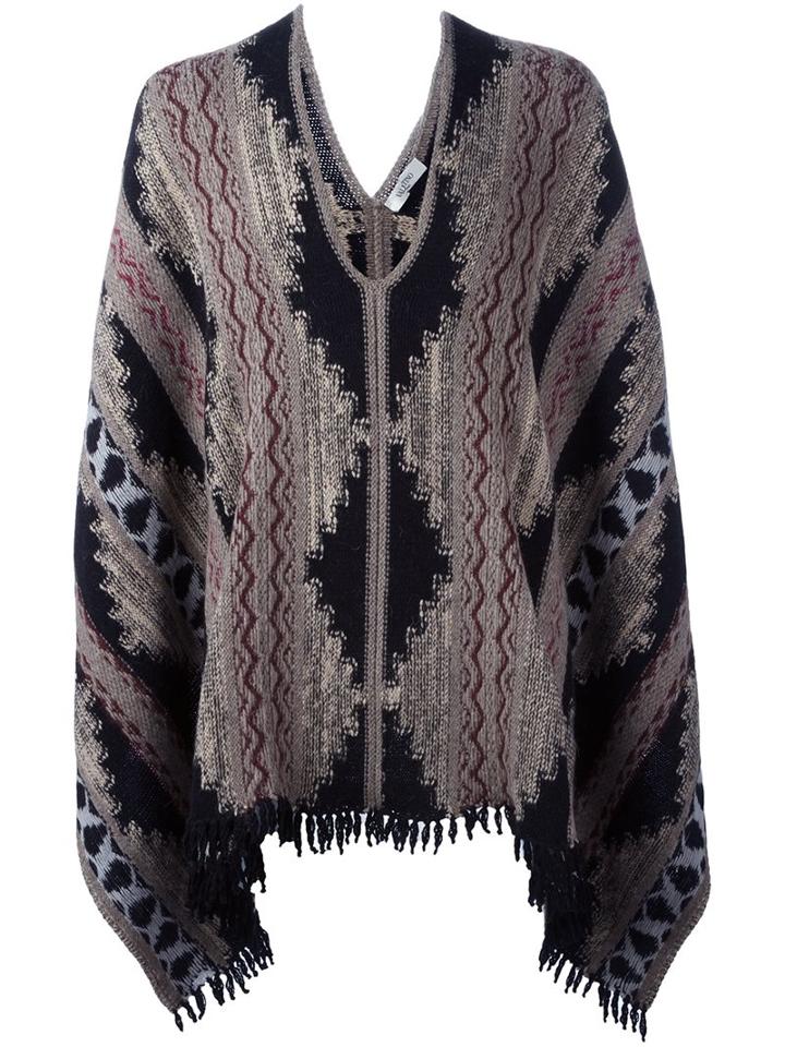 Valentino Oversize Chevron Pattern Poncho