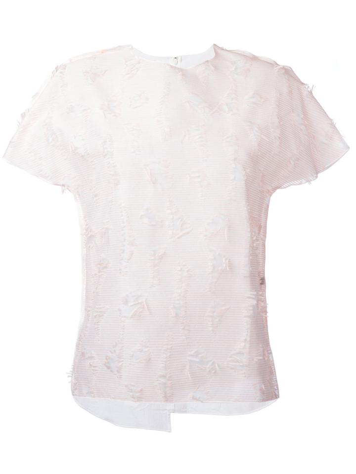 Julien David Textured T-shirt - Pink & Purple