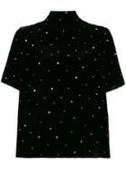 Forte Forte Funnel Neck Polka Dot Top - Black