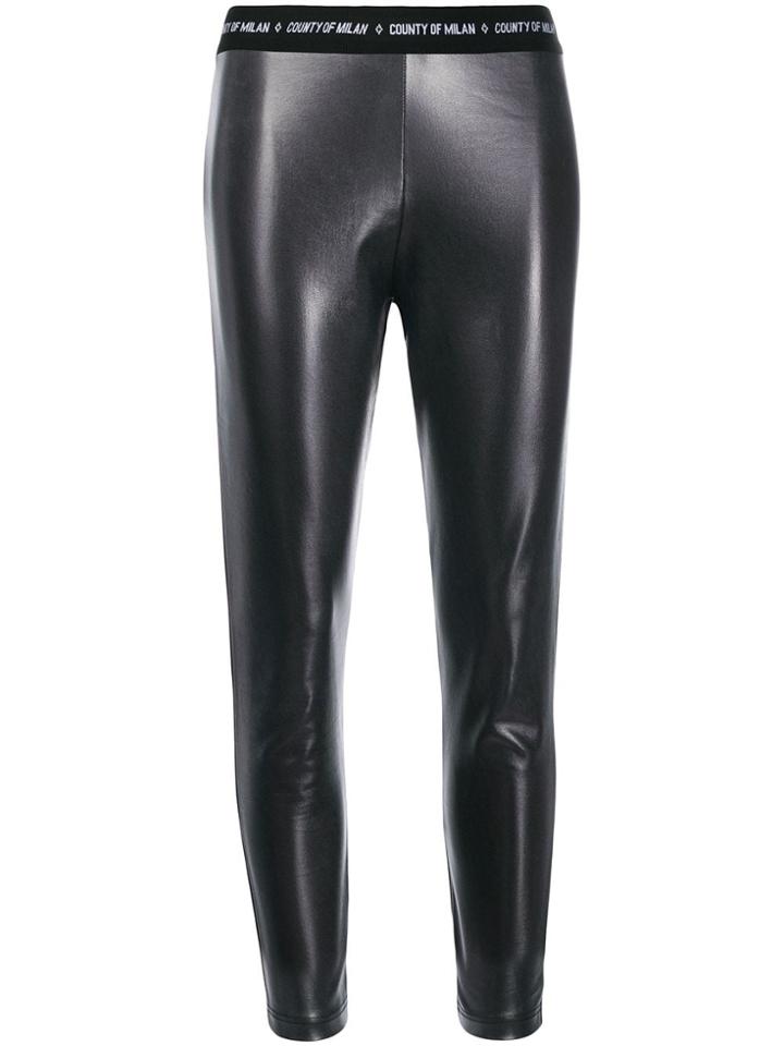 Marcelo Burlon County Of Milan County Shiny Leggings Black White -
