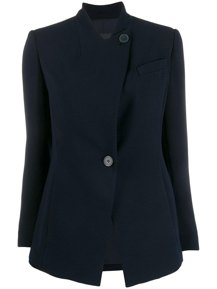 Emporio Armani Slim-fit Collarless Blazer - Blue
