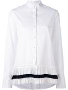 Victoria Victoria Beckham - Contrast Stripe Shirt - Women - Cotton/polyester - 38, White, Cotton/polyester