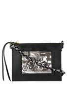 Nº21 Motorcycle Photo Print Clutch - Black