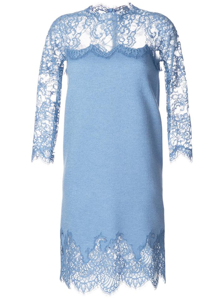 Ermanno Scervino Lace Panel Dress - Blue