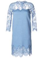 Ermanno Scervino Lace Panel Dress - Blue