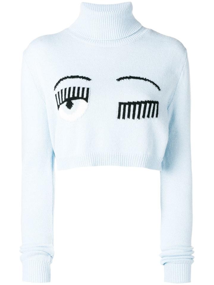 Chiara Ferragni Flirting Cropped Jumper - Blue