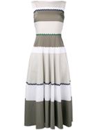 Talbot Runhof Stripe Flared Dress - Grey