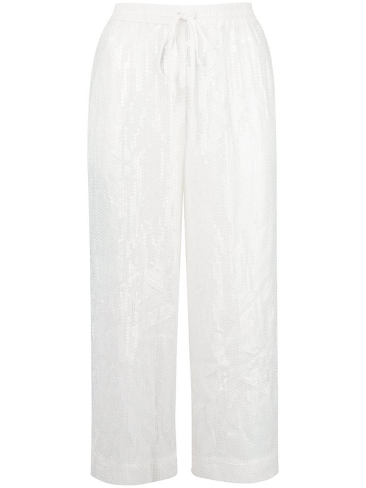 P.a.r.o.s.h. Cropped Drawstring Trousers - White