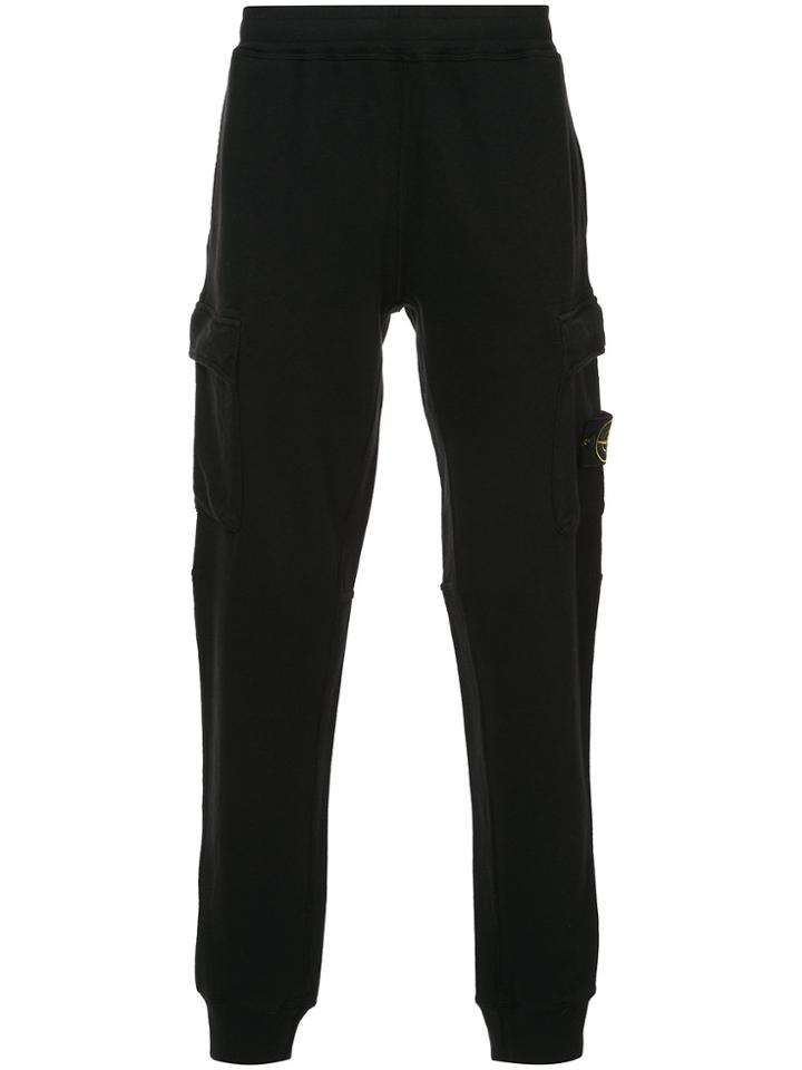 Stone Island Fleece Pocketed Trousers - Black