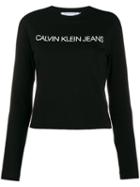 Calvin Klein Jeans Institutional Logo Long Sleeve Top - Black