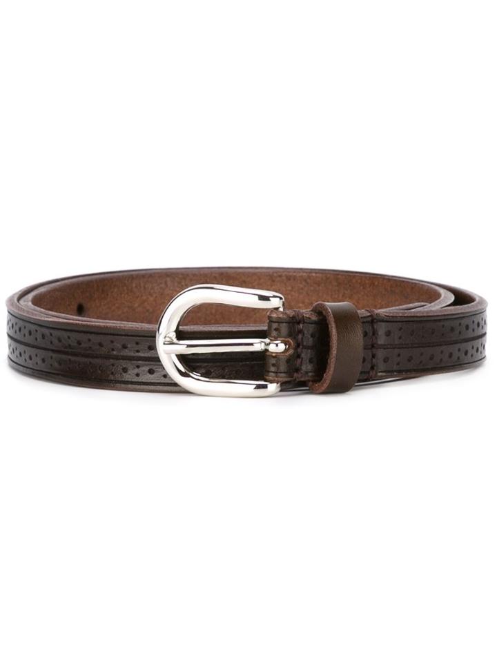 Isabel Marant Perforated Detail Belt, Women's, Size: Small, Brown, Calf Leather