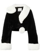 Moschino Pre-owned Question Mark Faux-fur Jacket - Black