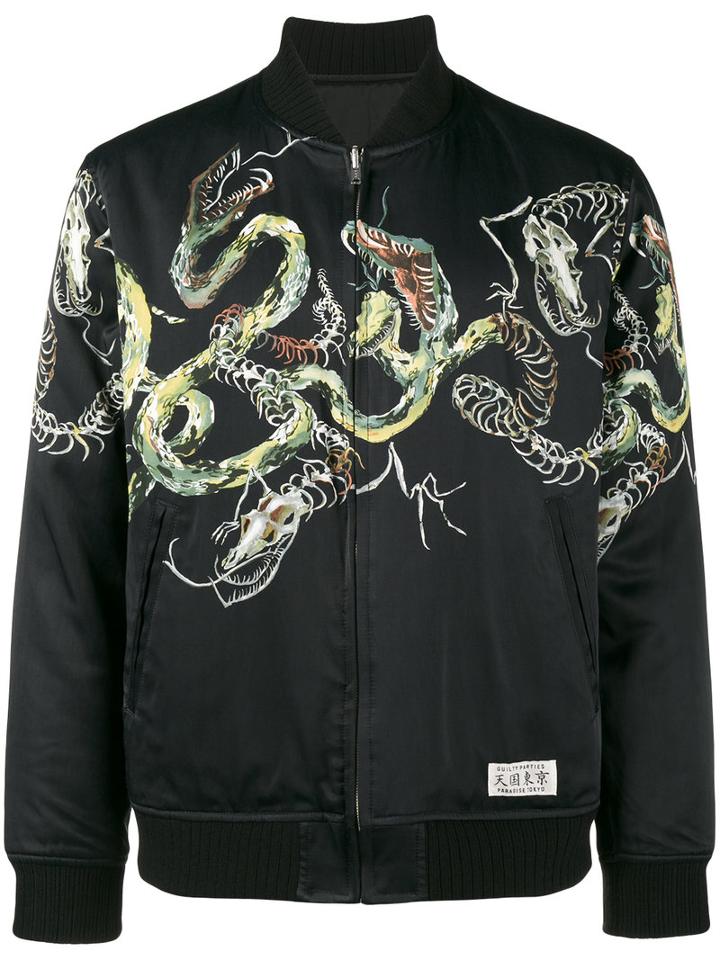 Wacko Maria - Cobra Souvenir Bomber Jacket - Men - Cotton/polyester/rayon/wool - M, Black, Cotton/polyester/rayon/wool