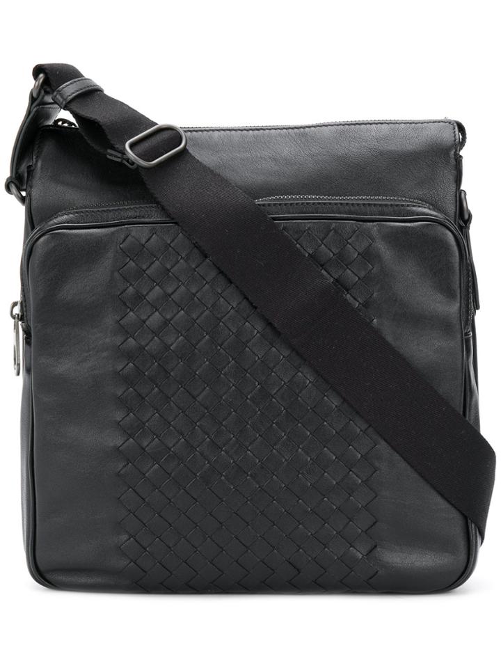 Bottega Veneta Nero Intrecciato Nappa Messenger Bag - Black