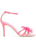 Giuseppe Zanotti Design Feather Applique Sandals - Pink & Purple