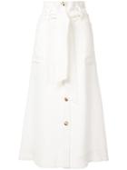 Le Kasha Buttoned Midi Skirt - White