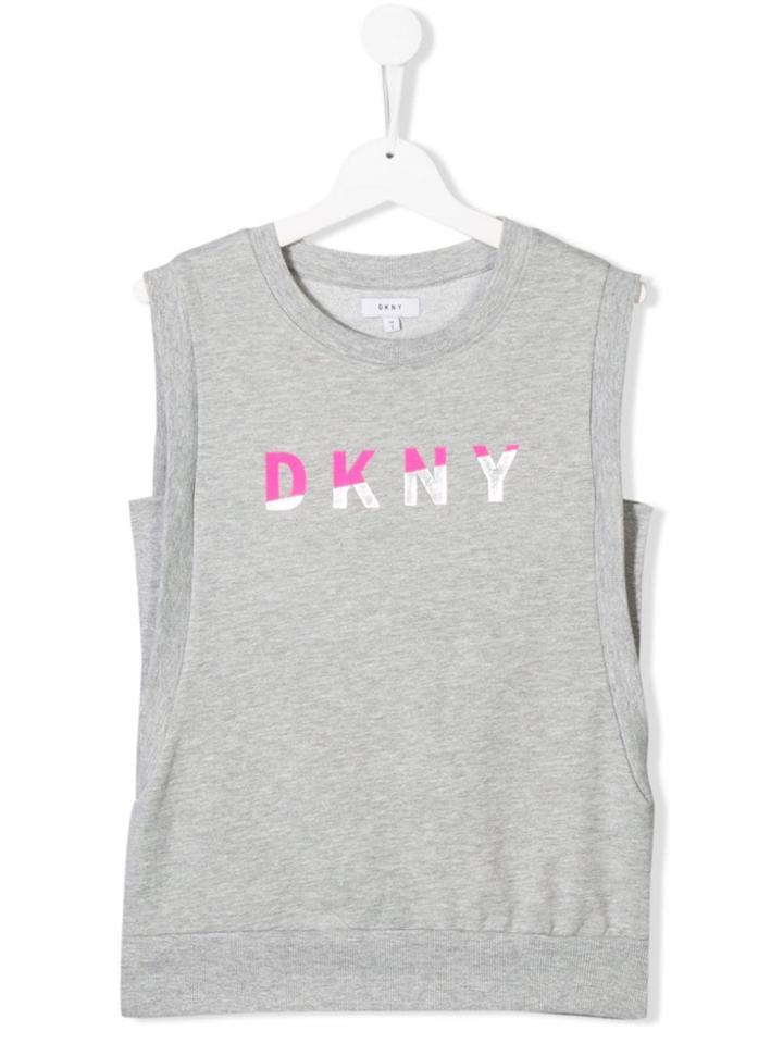 Dkny Kids Logo Print Tank Top - Grey