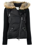 Pierre Balmain Removable Hood Puffer Jacket, Women's, Size: 38, Black, Polyester/acrylic/wool/camel Fur