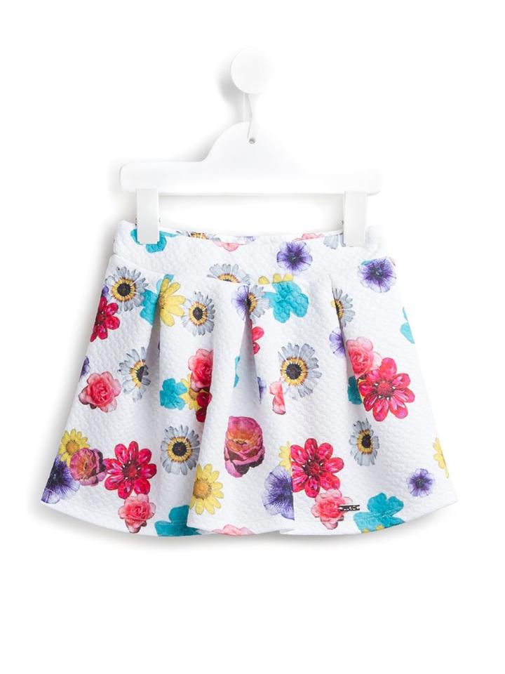 Liu Jo Kids Floral Print Skirt, Girl's, Size: 6 Yrs, White