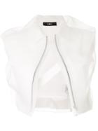 Yang Li Organza Cropped Gilet - White