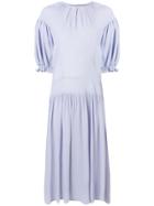 Arthur Arbesser Puff Sleeve Shift Dress - Pink & Purple