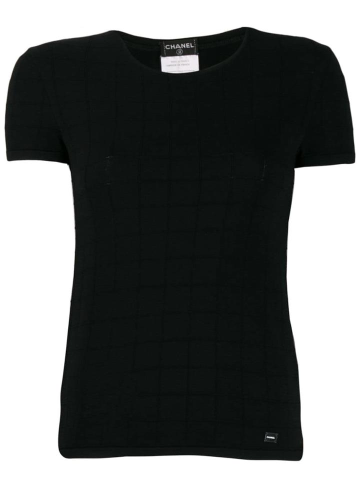 Chanel Vintage 2003's Ribbed Detailing Top - Black