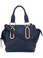 See By Chloé 'paige' Tote, Women's, Blue, Calf Leather/cotton