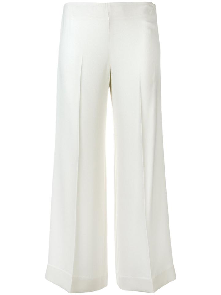 Theory Cropped Flared Trousers - White
