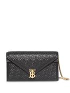 Burberry Small Quilted Monogram Tb Envelope Clutch - Black
