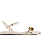 Gucci Leather Sandal With Double G - White