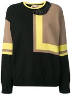 Nº21 Colour Block Jumper - Black