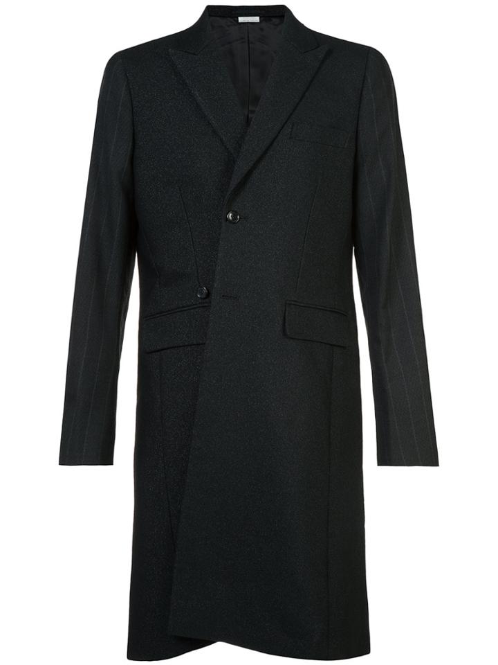 Comme Des Garçons Homme Plus Striped Sleeve Long Jacket - Black
