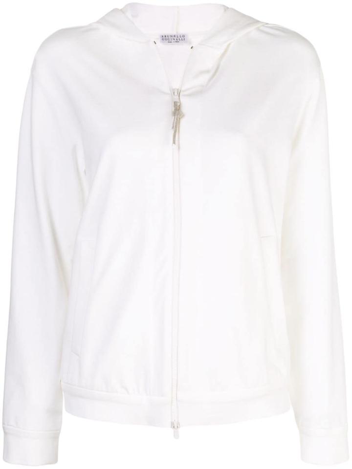 Brunello Cucinelli Zipped Sweater - White