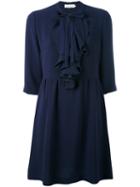 L'autre Chose - Ruffled Trim Dress - Women - Polyester - 42, Blue, Polyester