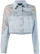 Philipp Plein Crystal Embellished Denim Jacket - Blue