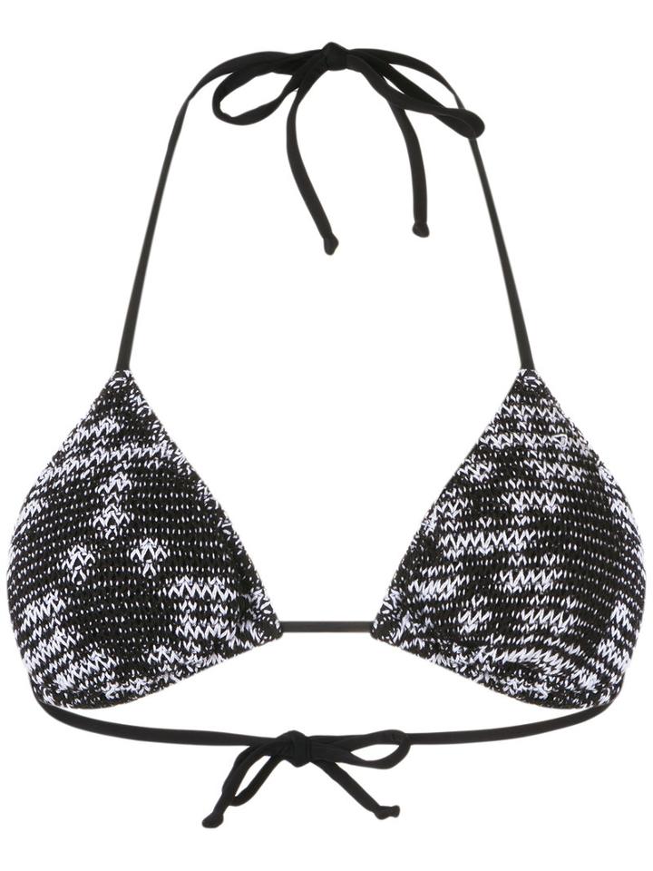 Cecilia Prado - Triangle Knit Bikini Top - Women - Acrylic/lurex/viscose - P, Black, Acrylic/lurex/viscose