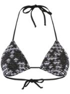 Cecilia Prado - Triangle Knit Bikini Top - Women - Acrylic/lurex/viscose - P, Black, Acrylic/lurex/viscose