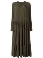 No21 Tiered Skirt Dress, Women's, Size: 40, Green, Acetate/silk